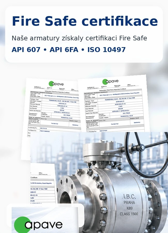 Naše armatury získaly certifikaci Fire Safe.